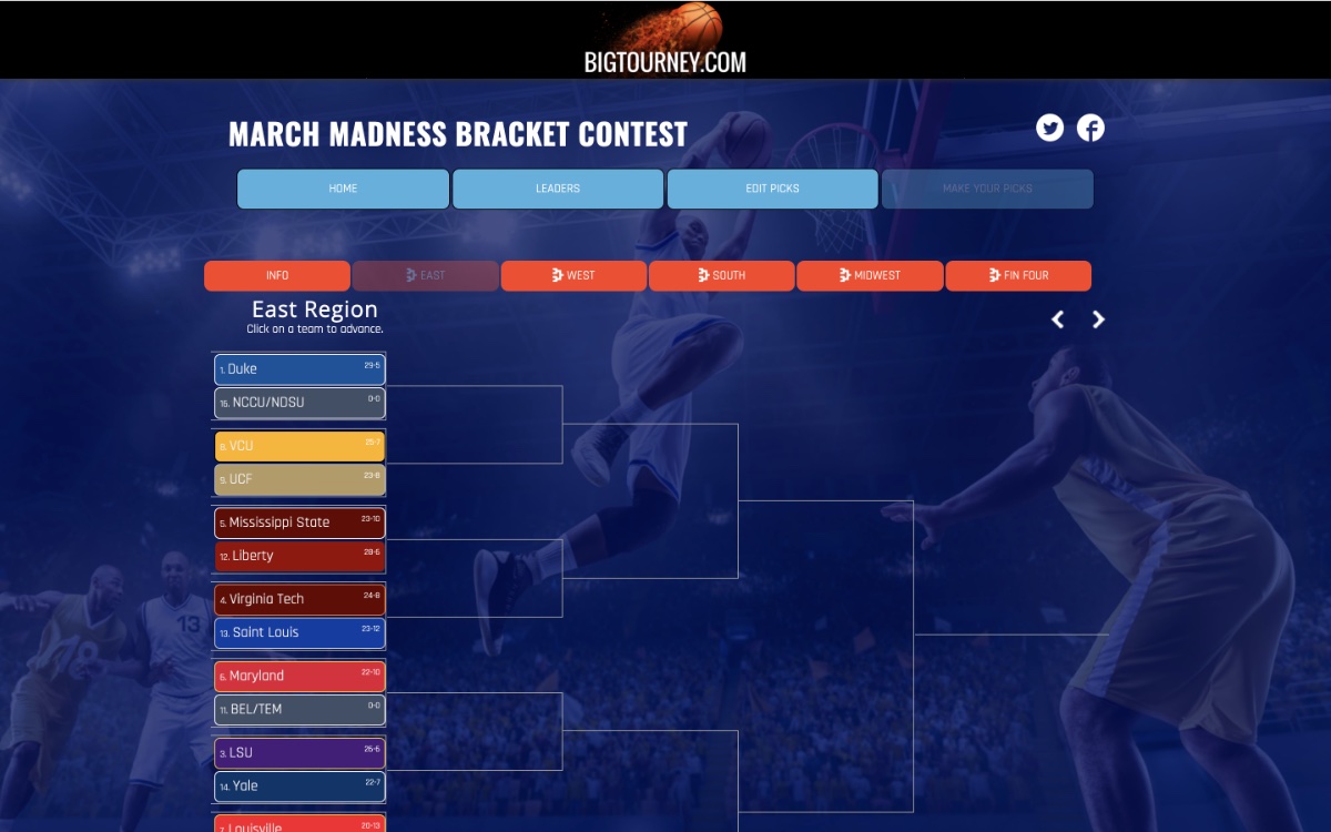 Friends and Family March Madness Bracket Pool Manager